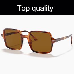 Luxury Eyeglass Square Sunglasses Men Women Acetate Frame Real Glass Lenses Sun Glasses for Male Female with Leather Box Gafas De Sol