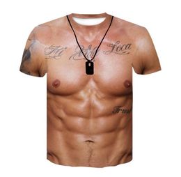 Men039s TShirts Men39s 3D Cool Muscle Abs T Shirts Funny Loose Plus Size Fashion Slim Fit Sports Tops 6XLMen039s8677792