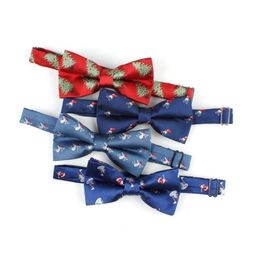 Mens Classic Christmas Silky Bowtie Coloured Xmas Tree Deer Santa Claus Printed PreTied Bow Ties Festival Holiday Party Props30967264303