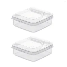 Storage Bottles 2pcs Mini Portable Flip Lid Refrigerator Organizer Container Fresh Keeping Cheese Box Vegetable PP Transparent Butter