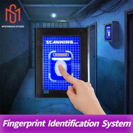 Mysterious Studio Secret room escape game mechanism props Electronic puzzle Smart screen Fingerprint identification system put finger