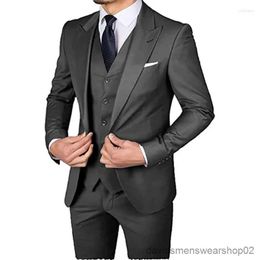 Men's Suits Blazers Mens Suits Slim Fit Tuxedo Wedding Party Suit For Men Blazer Vest Pants Business Formal Costume Homme