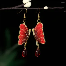 Dangle Earrings 1 Pair Embroidery Butterfly Personality Fashion Hanfu Cheongsam Ear Hooks Jewellery Women Girl Jewellery Gift