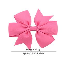 INS 40 Colours 3 Inches Kids girls solid bow hairclip Colourful ribbon clip baby Hair accessories5158621