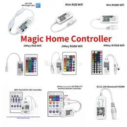 Controllers Magic Home Bluetooth Wireless WiFi DC5V 12V 24V LED Controller RGB/RGBW IR RF For WS2811 WS2812B Single Colour RGB RGBW Strip