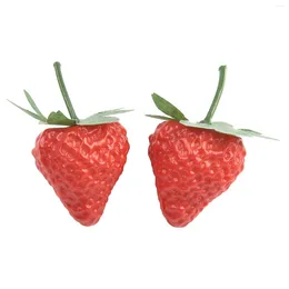 Decorative Flowers 20PCS 3.2cm/6.5cm Artificial Strawberry DIY Fruits Kindergarten Plastic Fake Fruit For Christmas Home Wedding Decor