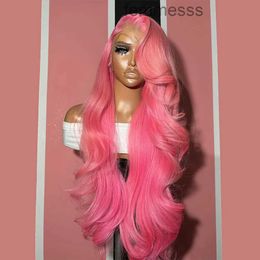 Pink Lace Front Wig Human Hair 13x4 Hd Frontal Brazilian 613 Coloured Body Wave Synthetic Wigs for Women CosplayHZ4J HZ4J