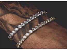 6mm 5mm 4mm 3mm Iced Out Tennis Bracelet Zirconia Triple Lock Hiphop Jewelry 1 Row Cubic Luxury Men Bracelets a45221136787