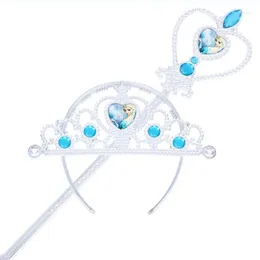 Hair Clips Plastic Crown Multicolor Crystal Plating Issuing Two Sets Of Magic Wand(Children Toys)