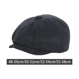 Berets Beret Hat Flat Cap Warm Casual Fall Tweed Sboy Gift Cabbie For Camping Driving Outdoor Fishing Travel