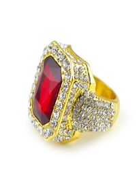 Band Colourful Gems Diamond Brand Jewellery Fashion Hip Hop Style 18k Gold Plate Rings for Men9437569