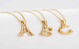 Necklace Star same style Hip Hop 18k Gold Plated Stainless Steel Metal Bamboo 26 Alphabet Az Minimalist Womenmen Initial Letter 2977804