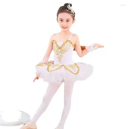 Stage Wear Girls Camisole Skirted Professional Ballet Tutus Dress Sparkle Lace Swan Lake Ballerina Costumes For Competition