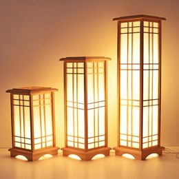 Floor Lamps Home Design Wood Lamp Fashion Japanese Washitsu Tatami Decor Window Pane Restaurant Living Room Hallway Lighting248O