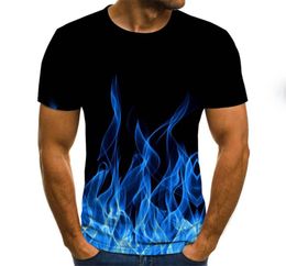 Men039s Summer Tshirts Fashion Graphic Tees Casual Tshirts Men 3D Tops Flame Printing Asian Size M3XL 4 Colors8584567