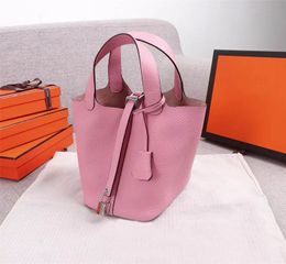 5a Real leather new shoulder bags bucket bag women shopping bag designer handbags high quality Cross Body with lock picotin 001