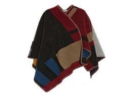 Custom Your Initial Embroidery On Women Poncho Scarf Monogramed British Plaid Fleece Cape Winter Poncho Blanket4944089