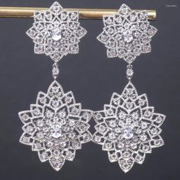 Dangle Earrings Trendy Geometric Drop For Women Wedding Cubic Zirconia Dubai Bridal Costume Jewellery Summer Party E10260