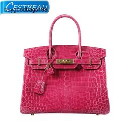 Designer Handbag Handmade Cestbeau Italian Imported Nile Crocodile 30bk Pure and Sewn Craft Portable Platinum Bag Made of Tree Skins Have Logo