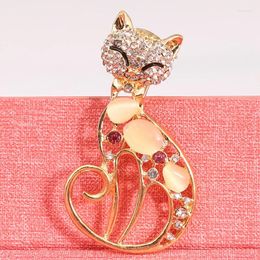 Brooches Vintage Cat Brooch Pin Corsage Antique Imitation Opals Animal For Women Small