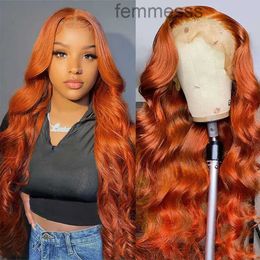 30 Inch Ginger Lace Front Wig Human Hair 13x4 Body Wave Pre Plucked Hd Coloured Wigs for Women 180nsityWXTY WXTY