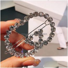 Hair Clips Barrettes Bling Crystal Letter Clip Women Girl Letters Fashion Accessories For Gift Party Drop Delivery Jewelry Hairjewe Dhuf5