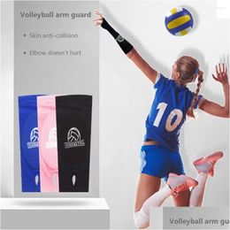 Wrist Support 2Pcs Volleyball Arm Sleeves Thumb Hole Design Super Soft High Elastic Breathable Forearm Padded Drop Delivery Sports Out Otirv