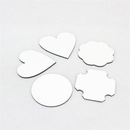 Mats Pads Wholesale Sublimation Mdf Car Cup Coaster 3.5Inch White Blank Heat Transfer Bottom Round Square Customised Diy 4Mm Thick Dhddj