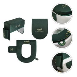 Toilet Seat Covers 1Set Waterproof Cushion Water Tank Cover Lid Dark Green245r