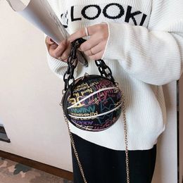 Brand Graffiti Basketball Bags for Women shoulder Bag Fashion Chain Purses and Handbags Designer Crossbody Luxury Satchel 240129