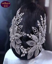 Luxury Side Clamp Diamond Tiara Baroque Crystal Bridal Headwear Crown Rhinestone with Wedding Jewellery Hair Accessories Diamond Bri8186383