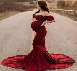 Maxi Maternity Gown For Po Shoots Cute Sexy Maternity Dresses Pography Props 2022 Women Pregnancy Dress Plus Size Y2207255686153