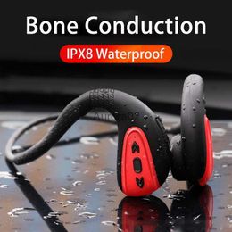 Cell Phone Earphones DDJ Q1 Outdoor IPX8 Waterproof Swimming Wireless Bluetooth Headphone MP3 Player 8 Hours Sport Headset 8G Memory Diving Running YQ240219