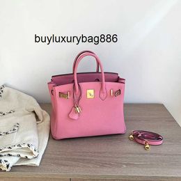 Genuine Leather Handbag Bk Sweet Pink Womens Bag Lychee Pattern Leather Handbag Fashionable Top Layer Cowhide Crossbody Small Bag Trendy