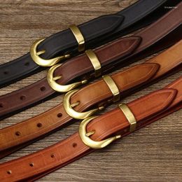 Belts 2024 Genuine Leather Narrow Belt Korean Edition Women's High Quality Business Travel Luxury Cowhide Needle Button Pants
