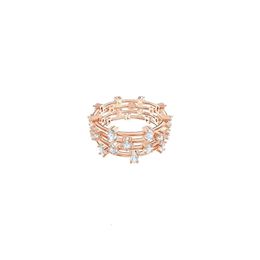 Swarovski Rings Designer Women Original Quality Band Rings New Rose Gold Starry Sky Beauty Ring Romantic Personality Foldable Ring