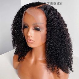 360 Lace Frontal Wig Natural Black Color Kinky Curly Short Bob Simulaiton Human Hair Wigs for Women SyntheticUAXL UAXL