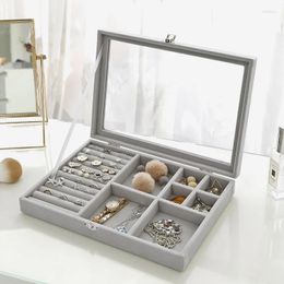 Jewellery Pouches Sales Fashion Portable Velvet Ring Display Organiser Box Tray Holder Earring Storage Case Showcase