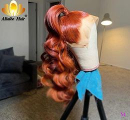 Loose Wave Lace Front Wig Ginger Orange Glueless Peruvian Hair 13x4 Human Hair Wigs 150 Remy Wig With Baby For Women9679424