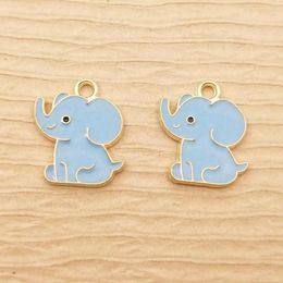 Charms 10pcs Elephant Charm For Jewellery Making Enamel Animal Necklace Pendant Bracelet Earring Diy Accessories Craft Supplies