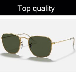 Luxury FRANK Sunglasses men women Square Sun Glasses for male female Summer Design G15 Glass UV Protection glass Lenses with leather box gafas de sol para hombre