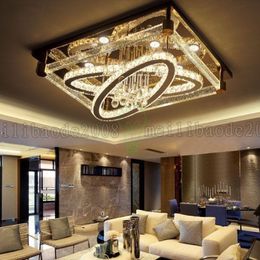 BE50 Simple Modern Creative Rectangular Ceiling Light Oval LED Crystal Lamps Living Room Restaurant Bedroom el Ceiling Lights L2625