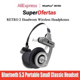 Cell Phone Earphones WhatPlus RETRO 2 Headworn Wireless Headphones Bluetooth 5.3 Portable Small Classic Headset 40mm Dynamic-unit Earphone YQ240219