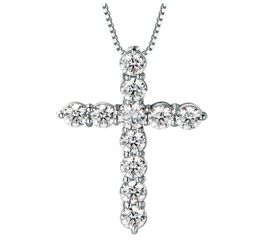 Shining Diamond Stone Pendants Necklace Jewelry Platinum Plated Men Women Lover Gift Couple Religious Jewelry2813619