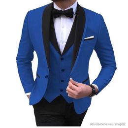 Men's Suits Blazers White Mens Suits Men 3 Piece Formal Wedding Shawl Lapel Casual Tuxedos for Prom Groomsmen Suits Men 2024 (Blazer+Vest+Pant)
