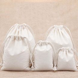 7x9 9x12 10x15 13x18 15x20cm cotton drawstring bag Small Muslin Bracelet Gifts Jewelry Packaging Bags Cute Drawstring Gift Bag & P323w