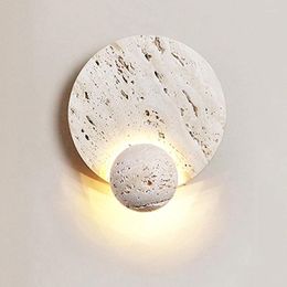 Wall Lamp Type Natural White Cave Stone Creative Design Disc Modern Simple Room Living Background Decoration Led Lights