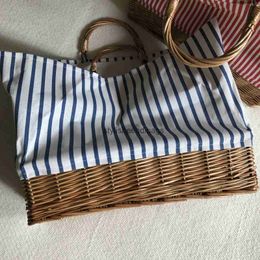 Totes 2023 New Printed Striped Women Handbags Totes Large Size Shopping Totes Casual Patchwork Straw Handbags Drop ShippingH24219