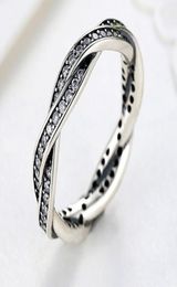 Sterling Silver Ring Rose Gold Pave Love Eternal Braided With Crystal Ring Compatible With ps06663449933