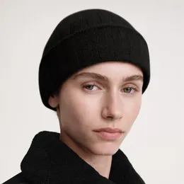 Ball Caps Hat Women's 2024 Early Spring Round Top Ribbed Folded Brim Knitted Woolen Nordic Niche